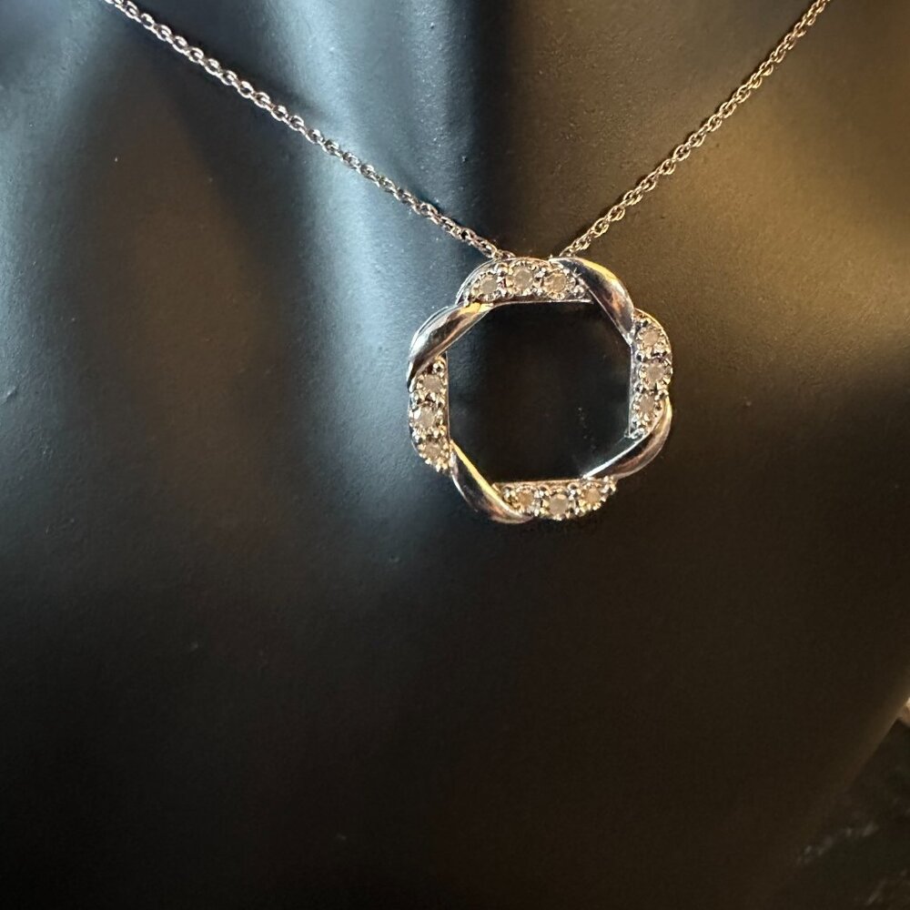 diamond and sterling silver necklace